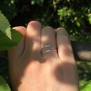 Minimalist, adjustable, Sterling silver skinny ring. Part of the Chalso Rings Collection.